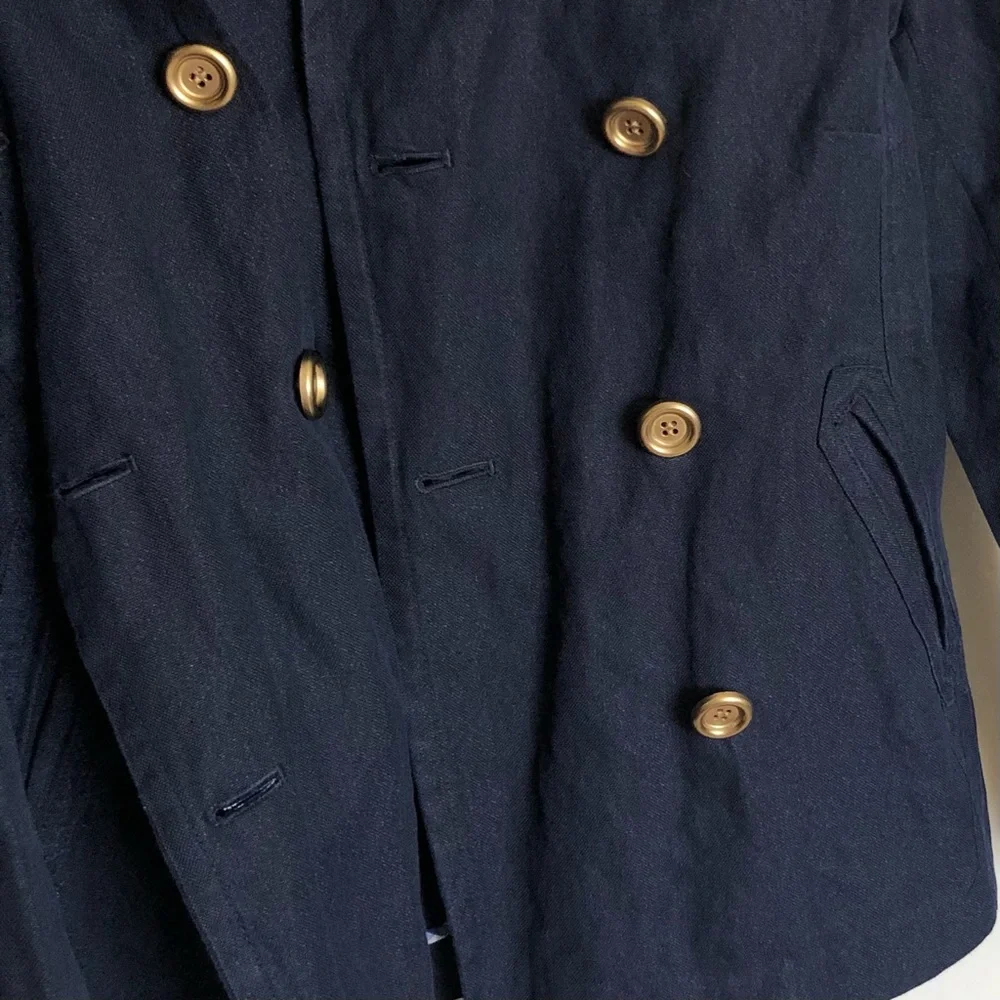 J.Crew Indigo Double Breasted Blazer Sz 8 - Picture 9 of 13
